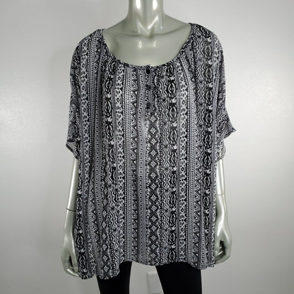 Massini Womens Sheer Top Plus 2X - Picture 2 of 6